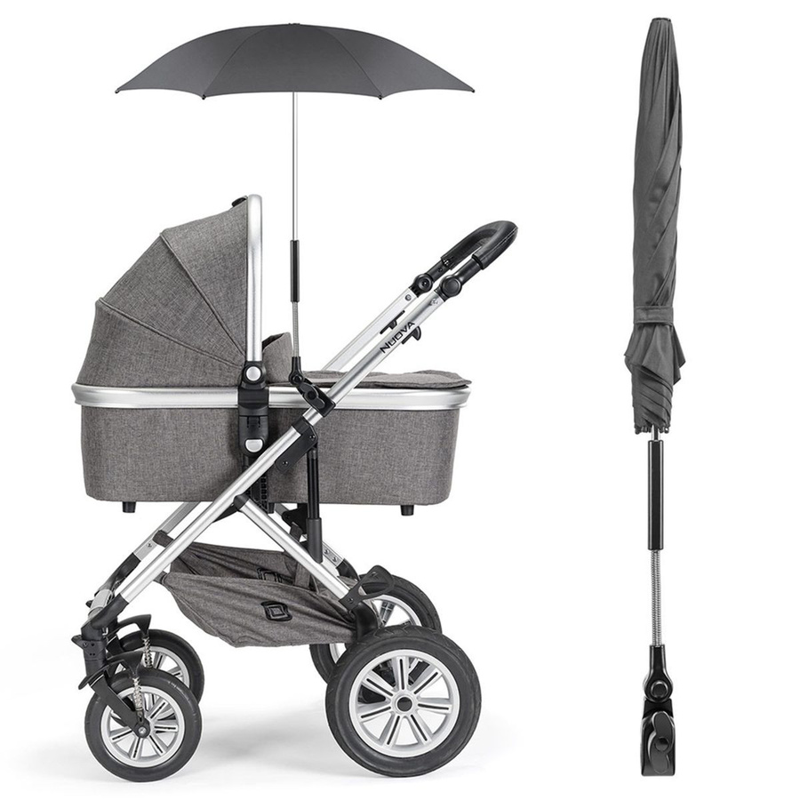 Zamboo Universal Sonnenschirm für Kinderwagen und Buggy in Schwarz aus Polyester - Bild 3