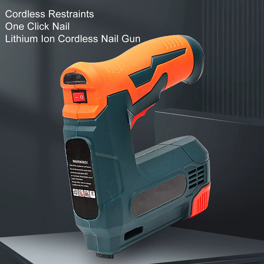KKMOON Kabelloser Brad Nailer, batteriebetriebene Nagelpistole mit USB-Aufladung für die Holzbearbeitung, Orange - Bild 2