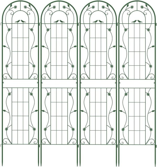 Costway Rankgitter aus verzinktem Metall im 2er Set, Grün, Höhe: 220 cm, Breite: 50 cm - Bild 1