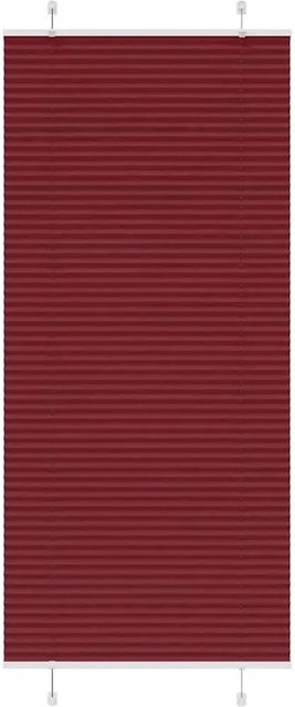 vidaXL Plissee Bordeauxrot, semi-transparent, Polyester, B: 85 cm, H: 200 cm - Bild 1