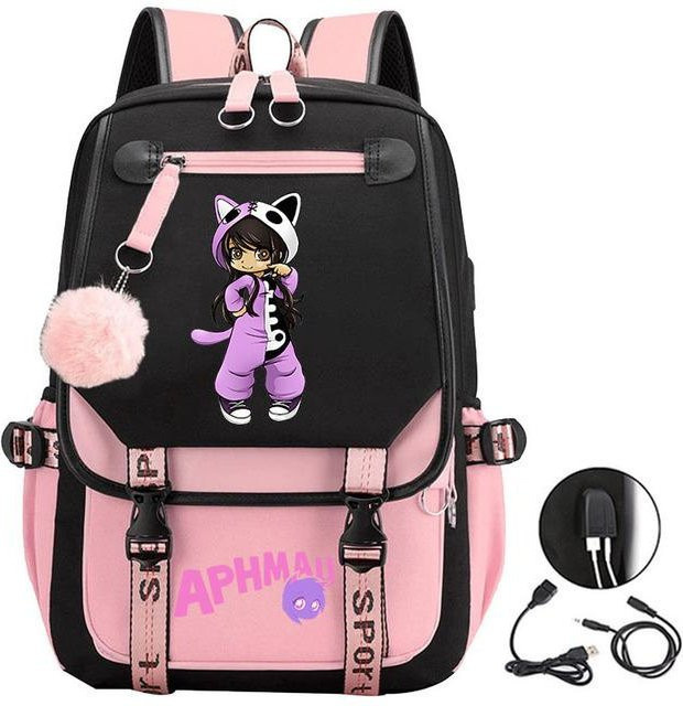 3-teiliges Schulrucksack-Set in Pink aus Oxford-Stoff mit Schultasche, Schultergurt und Federmäppchen - Bild 1