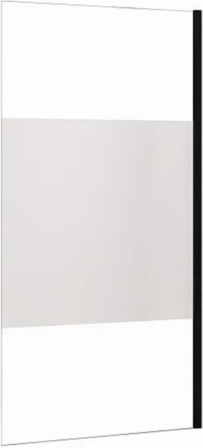 Duschparadies Walk-in Dusche mit 8mm Nano Glas in Milchglasoptik und Schwarzrahmen, B: 140 cm, H: 200 cm - Bild 1