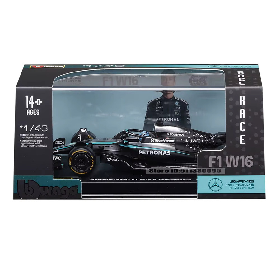 Bburago 2025 F1 W16 Mercedes-AMG 63 # George Russell 12 # Andrea Kimi Antonelli, Automodell, 1:43, ab 14 Jahren - Bild 3