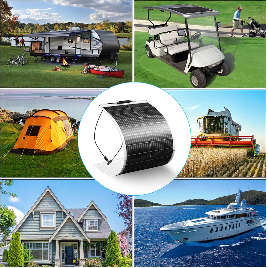 xinpuguang Flexibles Solarpanel 100W, IP68 Wasserdicht, Farbe: Schwarz - Bild 4
