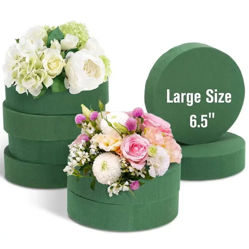Runde Schaumstoffblöcke in Grün für DIY Blumenarrangements und Dekorationen für Hochzeit oder Party, Durchmesser: 16,51 cm - Bild 2
