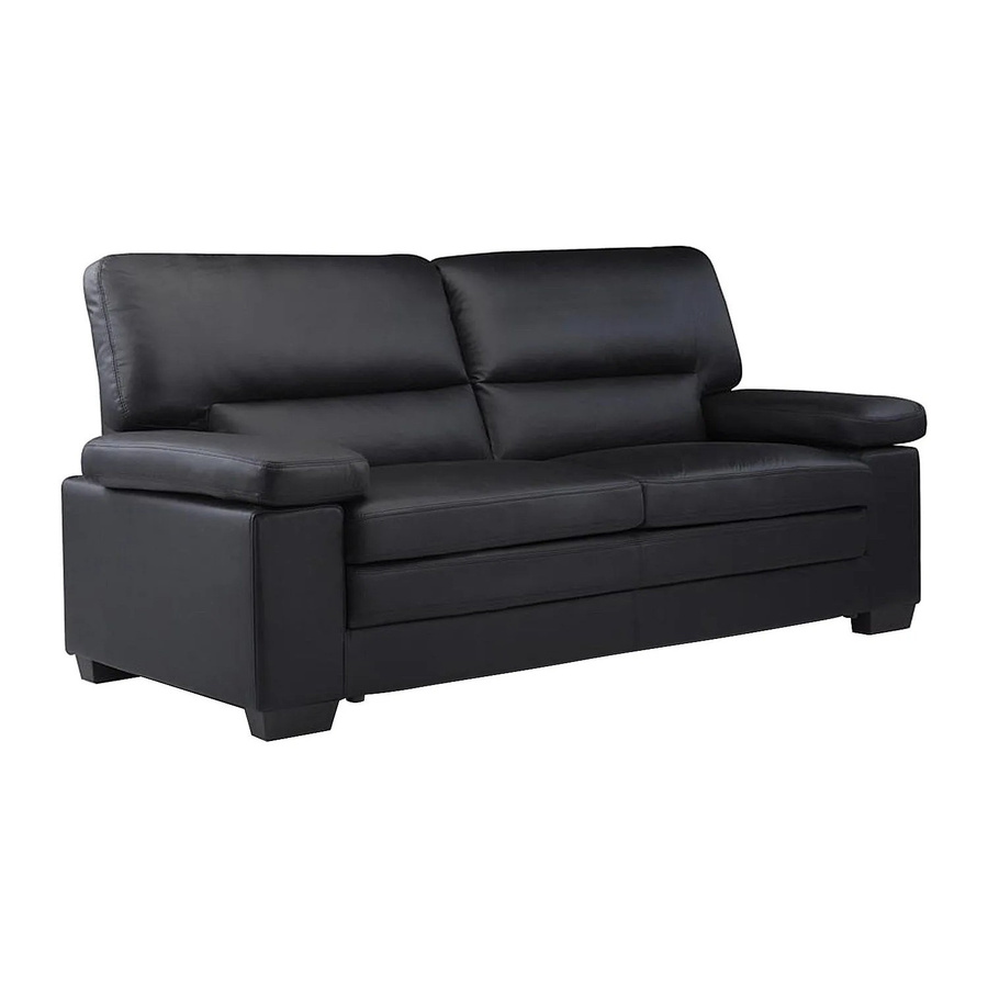 Vente-unique Couchgarnitur Mimas in Schwarz aus Kunstleder bestehend aus einem 2-Sitzer und einem 3-Sitzer mit Maßen von Breite: 162 cm und Breite: 210 cm - Bild 2