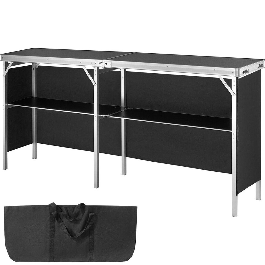 Tragbarer Messe Podiumstisch von Buying Solutions, MB in Schwarz, Faltbarer Counter Stand mit Wand für Promotion und Einzelhandel, B/T/H: 198,0 x 38,5 x 88,0 cm - Bild 3