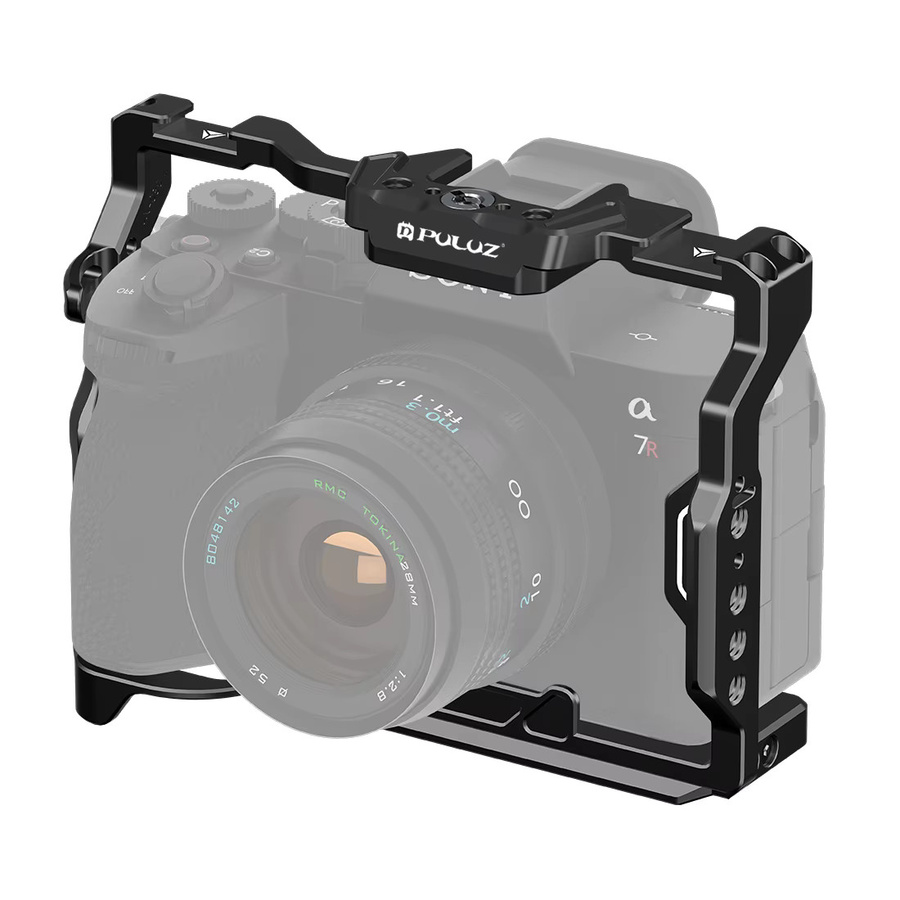 PULUZ Metall Kamera Käfig Stabilisator Rig aus Aluminium Legierung für Sony A7 IV ILCE-7M4 A7M4 A7M3 A7R3 A7R III A7R5 in Schwarz - Bild 5
