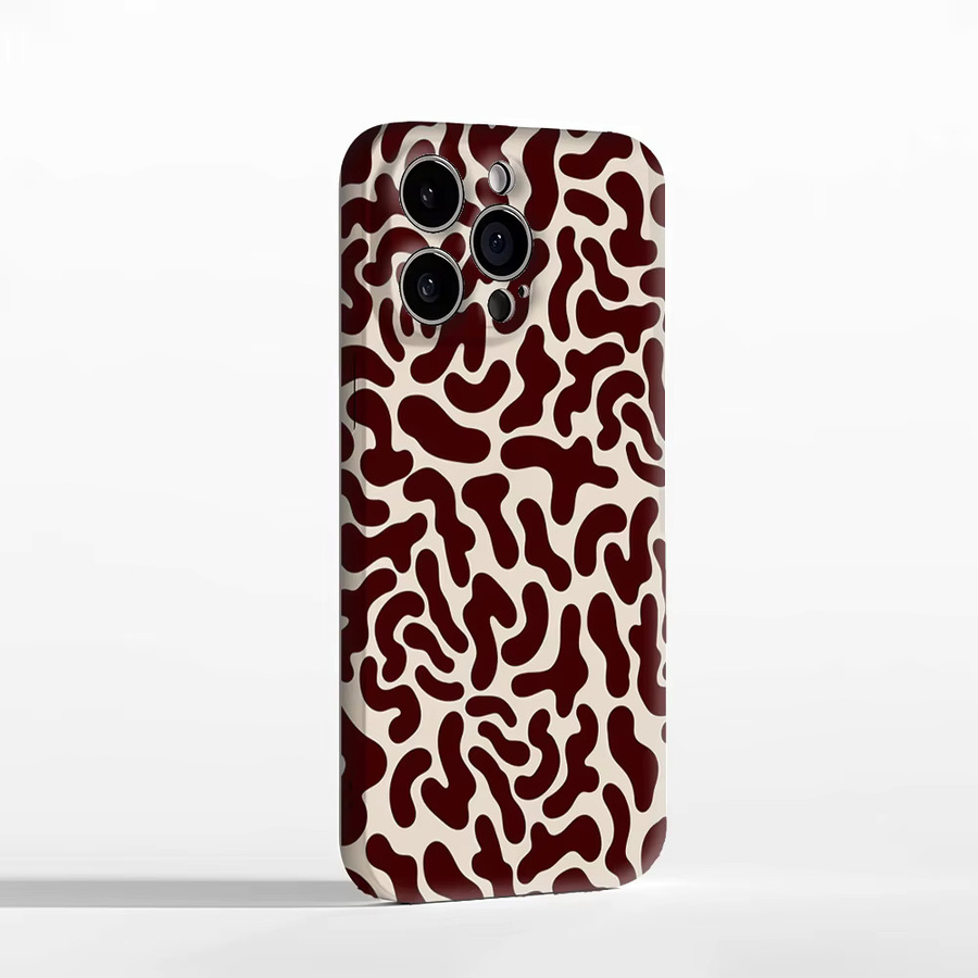 Handyhülle mit unregelmäßigem Muster in Braun und Weiß für Apple iPhone 17 16 15 14 13 Pro Max Plus mit doppelschichtiger Rückseite - Bild 3