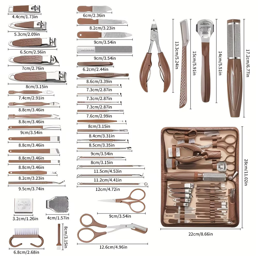 Ouriner Fußpflege-Set, 42-teilig, Edelstahl, Unisex - Bild 3