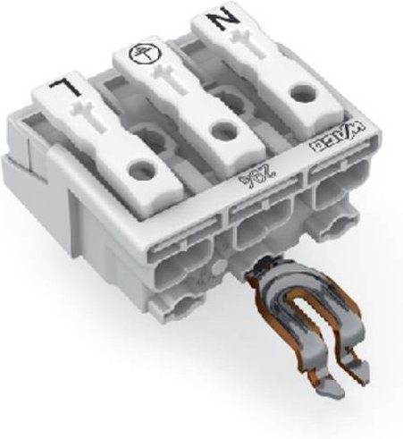 WAGO Netzanschlussklemme starr für 0,5-1,5mm² Polzahl 3 Weiß 294-4353 500 Stück - Bild 1