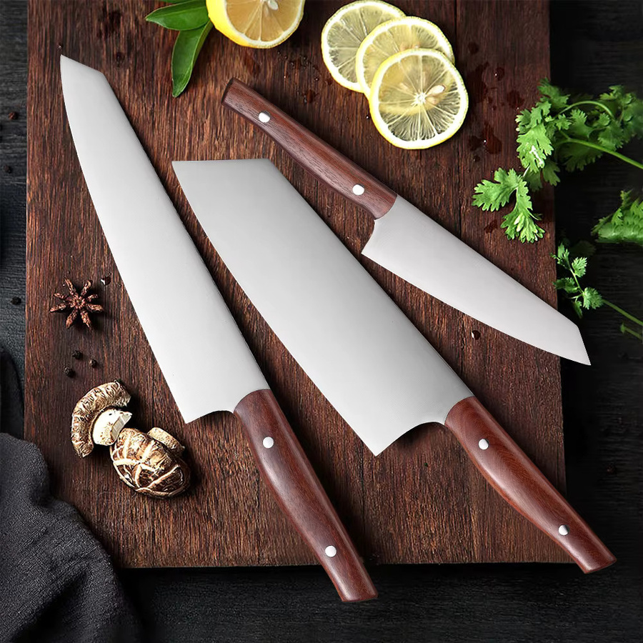 MOSTODOZO 3-teiliges professionelles japanisches Küchenmesser-Set aus X50Cr15MoV Edelstahl mit Allzweckmesser, Kiritsuke und Hackmesser - Bild 2