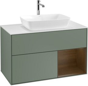 V&B Waschtischunterschrank Finion 100 Wandbeleuchtung in Weiß lackiert B/T/H: 100 x 50,1 x 50,1 cm - Bild 1