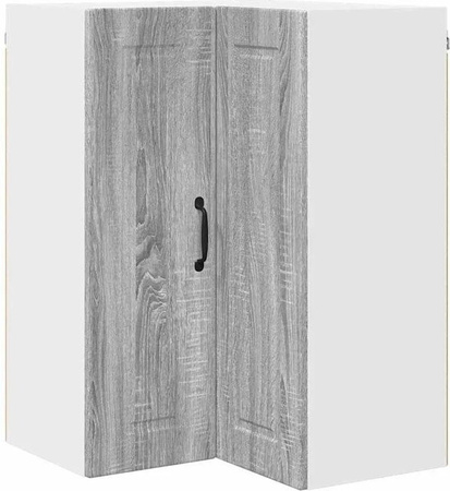 vidaXL Küchenwandschrank in Grau Sonoma, Wandmontage mit Scharniertüren, B/T/H: 57 x 57 x 80 cm