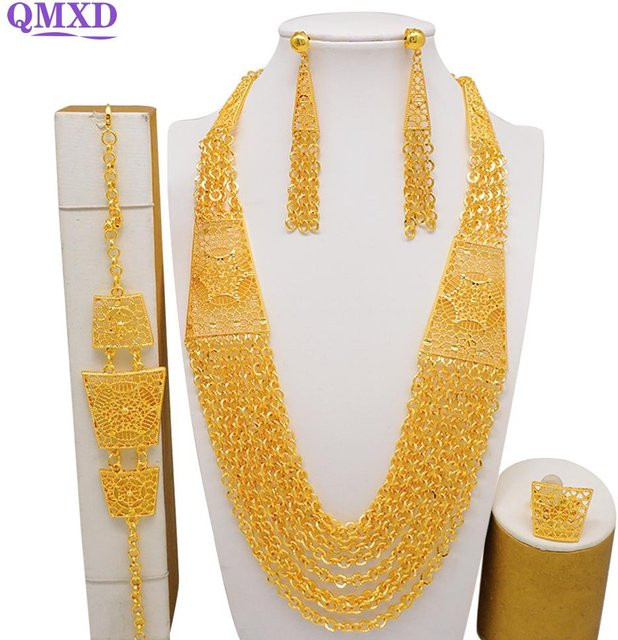 Schmuckset Damen, Goldfarben, Kupfer, Zirkonia, Beige - Bild 1