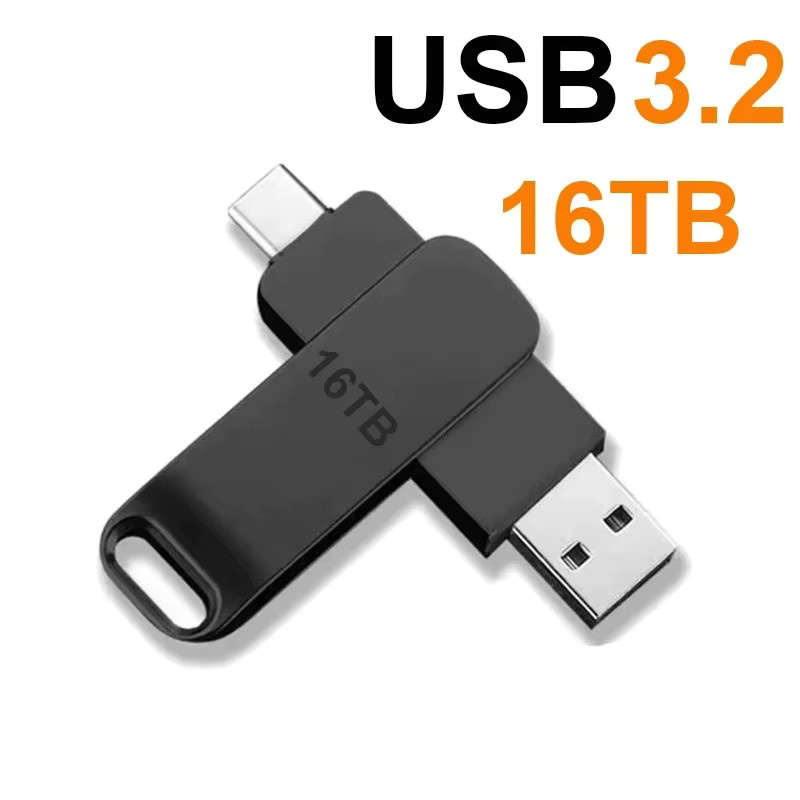 16 TB USB 3.2 Flash-Laufwerk in Silber, 2-in-1 Typ-C OTG-Stick mit 520 MB/s für Computer und Smartphones - Bild 5
