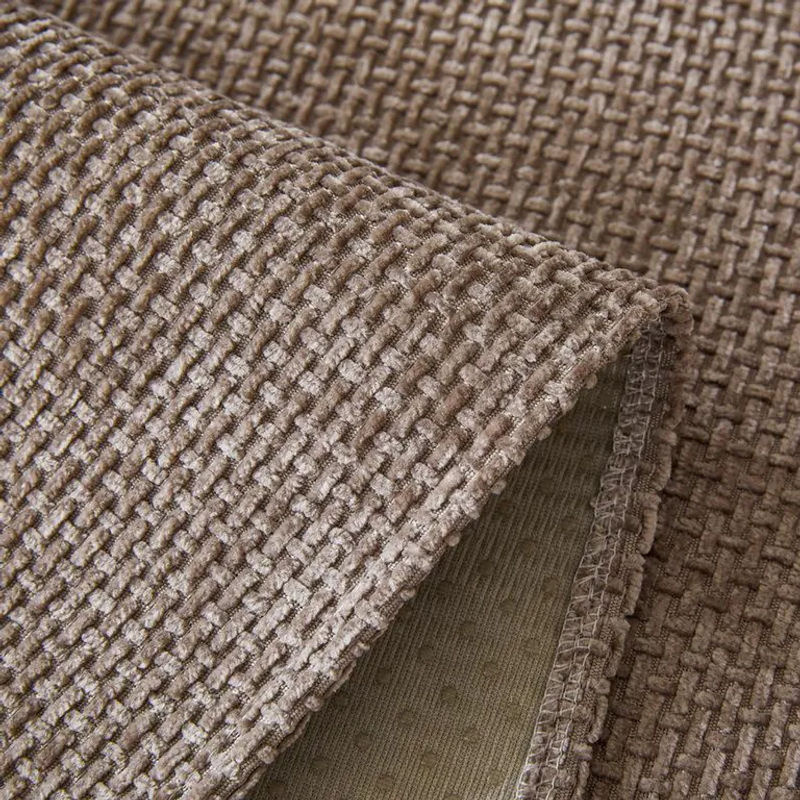 Sofakissenbezug aus französischem Chenille von Super Six in Beige, L-förmiges Spleißmuster, 70 x 70 cm - Bild 3