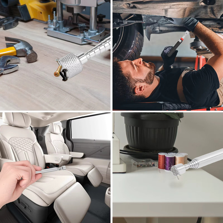 Toorise Mini-Teleskop-Magnetstift in Silber für Kfz-Reparaturen und zum Aufnehmen von Muttern und Bolzen - Bild 6