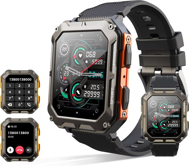 MISIRUN Smartwatch, Schwarz, Silikon, Herren - Bild 1