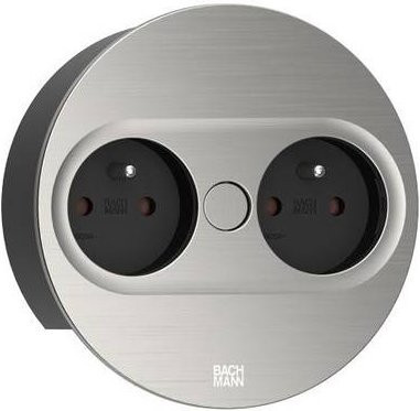 Bachmann Deckelset 946002 Socket aus Edelstahl in Schwarz und Silber - Bild 1
