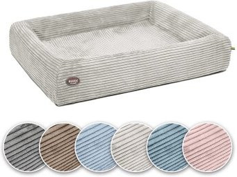 SABRO Hundebett KUDDE aus Cord in Grau mit orthopädischem Schaumstoff und abnehmbarem Bezug, B: 100 cm - Bild 1