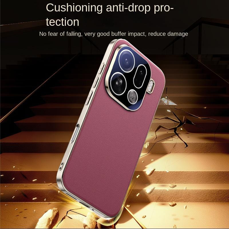 Premium Leder Handyhülle für OPPO Find X9 und Find X9 Pro in Pink mit vollständigem Objektivschutz und stoßfestem Design - Bild 3