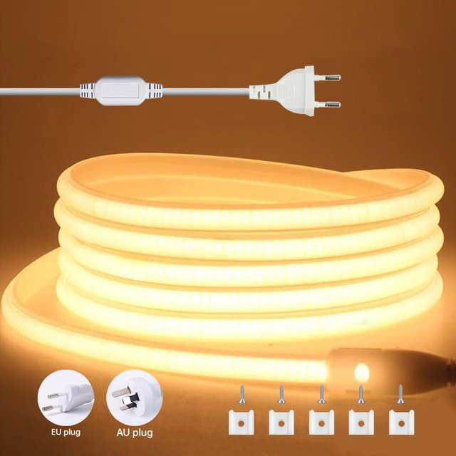 Asign COB LED Streifen Licht Warmweiß 220V Wasserdicht mit 288 LEDs/m für Außenbereich und Küche - Bild 1