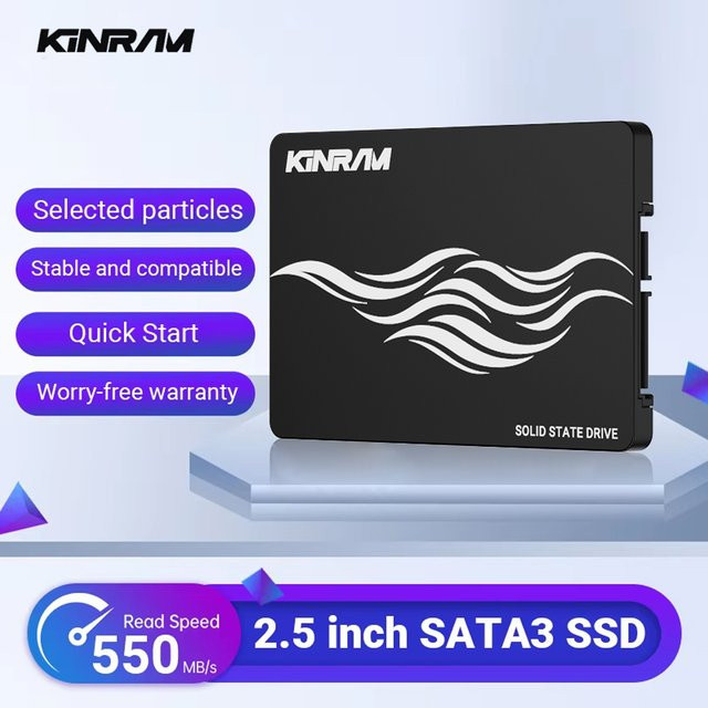 KinRam 2.5 Zoll SATA3 SSD Interne Solid-State-Laufwerke für PC und Laptop in Schwarz - Bild 1