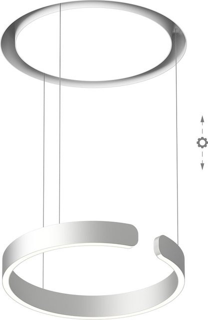 Occhio Mito Cosmo 40 LED-Pendelleuchte in Weiß Matt und Silber Matt mit dimmbarer x-tra warm LED (2200K - 3500K) für die Tischbeleuchtung - Bild 1