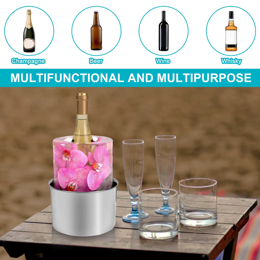 Willstar Champagner Eis Eimer DIY Blume Eisform zum Kühlen von Wein und Flaschen - Bild 2
