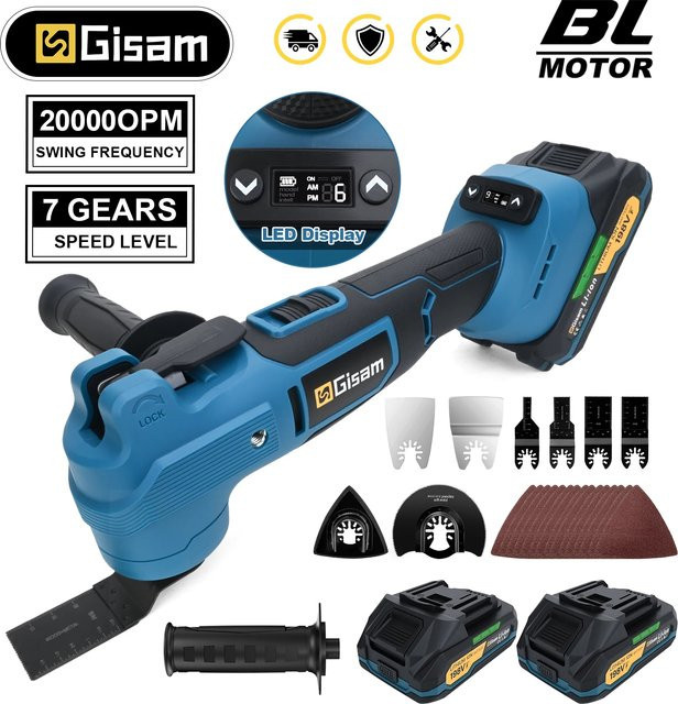 G nto 7 Gang bürstenloses oszillierendes MultiTool 20000 OPM elektrische Schneidsäge für Makita 18 V Akku - Bild 1