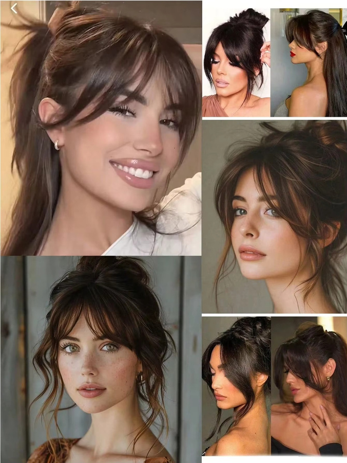 AOOSOO HAIR Syntheseperücke mit Pony, Haarverlängerung, Clip-in - Bild 6
