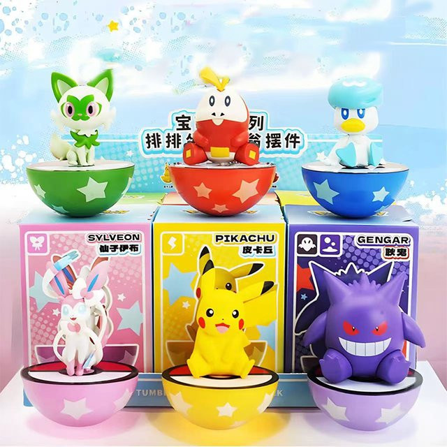 LANGBOWANG Pokémon Tumbler, Pikachu Sprigatito Fuecoco Quaxly, Mini-Schaukelpuppe - Bild 1
