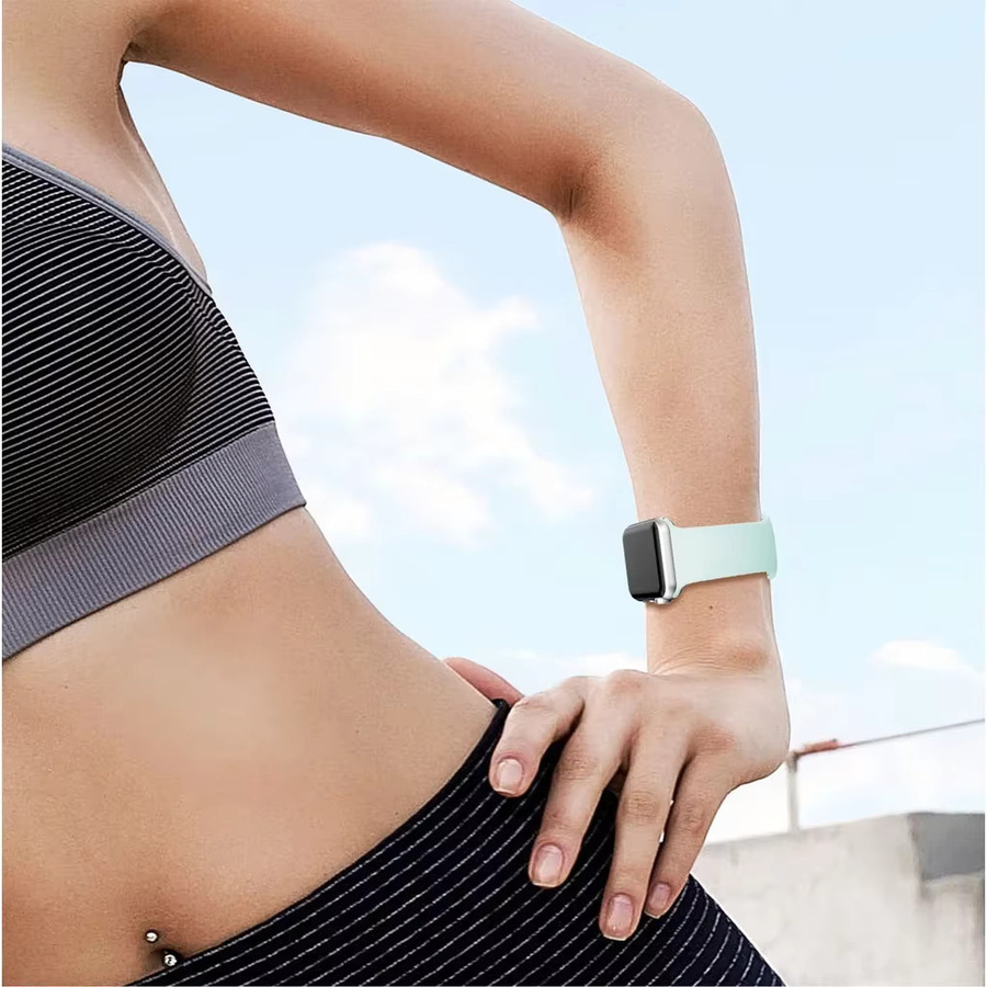 Apple Watch Schutzset mit Glas, Hülle und pinkem Silikon-Armband für Series 10 9 8 7 6 5 4 3 SE (kompatibel mit 38mm bis 46mm) - Bild 1
