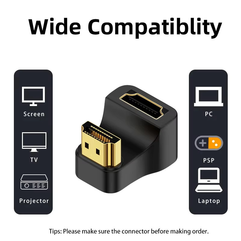 MOSHOU HDMI 2.1 Adapter 360-Grad-U-förmig 8K@60Hz Stecker auf Buchse in Schwarz - Bild 3