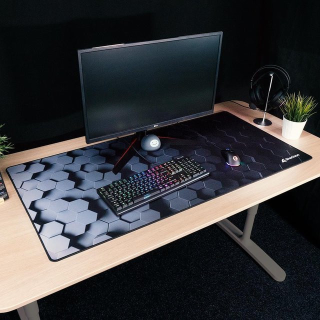 Sharkoon SKILLER SGP30 Big Hex Gaming-Mauspad Schwarz und Grau - Bild 2