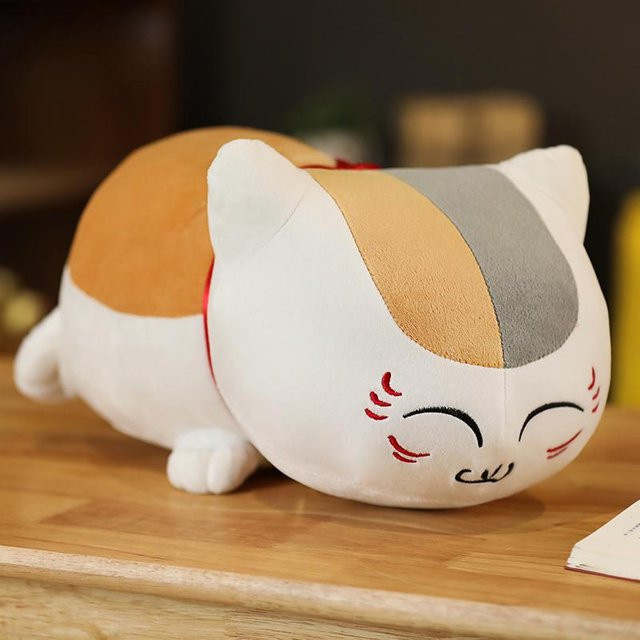 Madara Natsume Katze Kuscheltier, Plüschtier Kissen, Schwarz Weiß, 20cm - Bild 1