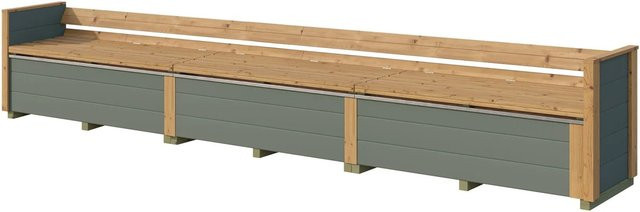 Weka Sitztruhe Killarney aus europäischer Fichte in Grau-Grün und Eiche, B: 300 cm, T: 52 cm, H: 63 cm - Bild 1