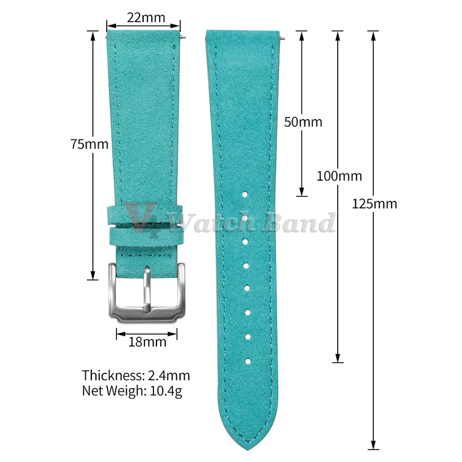 Uhrenarmband Wildleder, Kalbsleder, Unisex - Bild 3