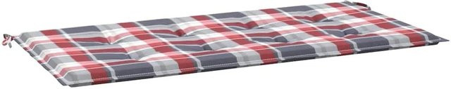 vidaXL Gartenbank-Auflage Rot Karomuster aus wasserabweisendem Oxford-Gewebe, B/T/H: 120 x 50 x 3 cm - Bild 1