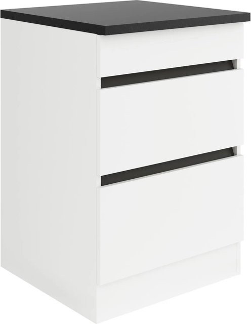 Optifit Küchen-Unterschrank Luca932 mit Auszügen, Weiß-Anthrazit, B/T/H: 60 x 60 x 88 cm - Bild 1