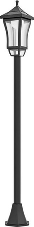Outsunny Solar Gartenlaterne in Schwarz mit kaltweißem LED Licht und IP44 Schutz, Höhe: 127 cm