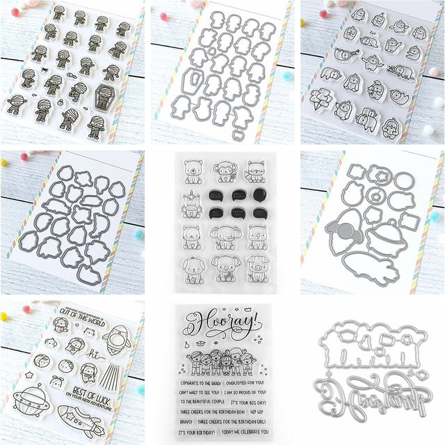 Little Faultier Space Bear Stempel und Stanzformen aus transparentem Kunststoff für DIY Scrapbooking und Bastelarbeiten - Bild 1