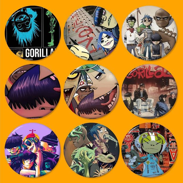 Brosche G-GorillazS Virtual Band, Meme Badge, Gamer - Bild 1