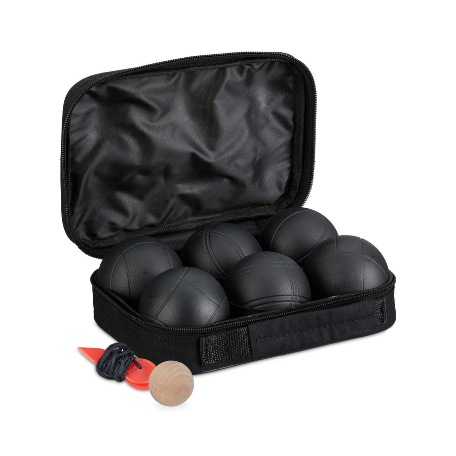 Relaxdays Boule Kugeln Set Stahl Schwarz 6-teiliges Set - Bild 2