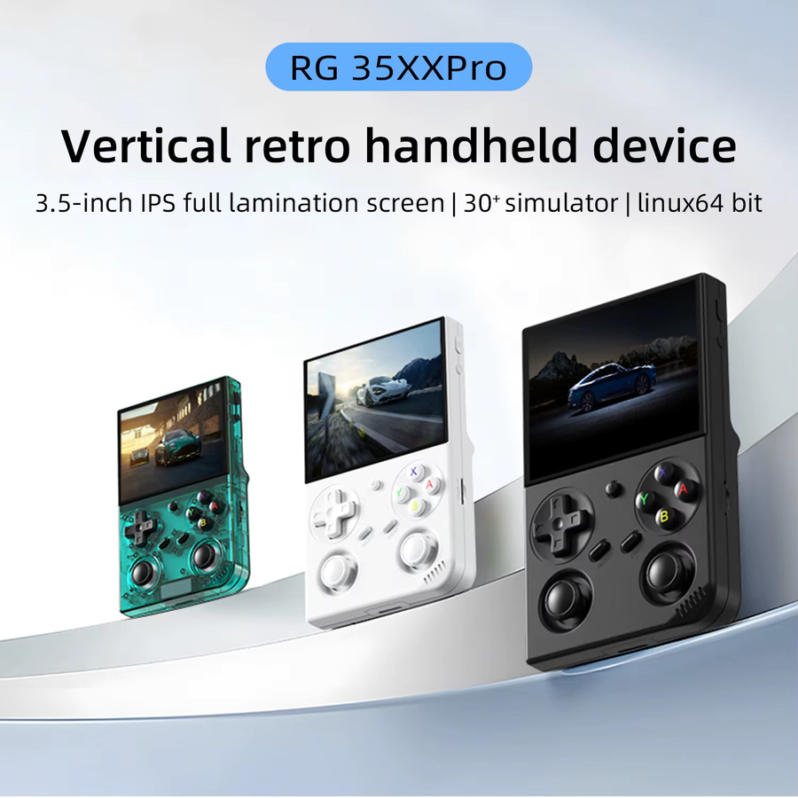 Anbernic RG 35XX Pro Handheld-Spielekonsole mit 3,5 Zoll IPS Bildschirm, Wi-Fi und Retro-Gaming Funktionen in Schwarz - Bild 2