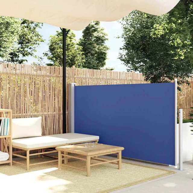 Furnicato Ausziehbare Seitenmarkise aus Polyester in Blau, B/H: 120 x 500 cm - Bild 1