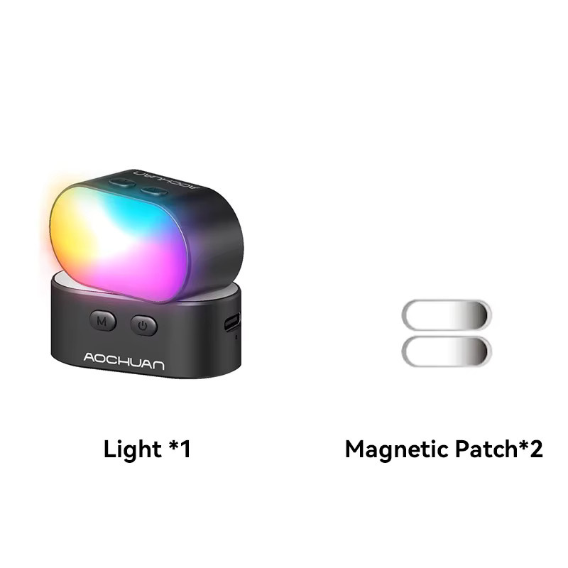 AOCHUAN Magnetisches Mini-RGB-Gimbal LED-Videofotografie-Licht in Schwarz mit 3 Helligkeitsstufen und 7 Farben für Telefon-Selfies - Bild 5