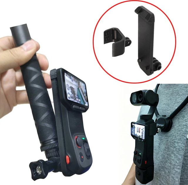 Insta360 Luna Zubehör-Set in Schwarz mit abnehmbarem Bildschirmadapter, Halterungsbasis, Fernbedienung und Live-View-Erweiterungshalterung für POV-Vlog-Aufnahmen - Bild 1