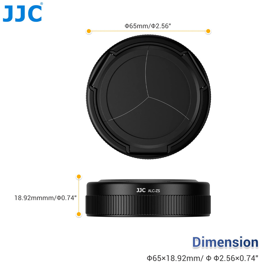 JJC Auto-Objektivdeckel aus Aluminiumlegierung für Panasonic Lumix ZS99 und TZ99 in Schwarz mit weichem EVA-Innenschutz - Bild 6